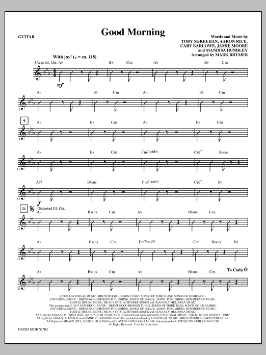 Mark Brymer Good Morning Guitar Sheet Music Notes Download Printable Pdf Score 321702