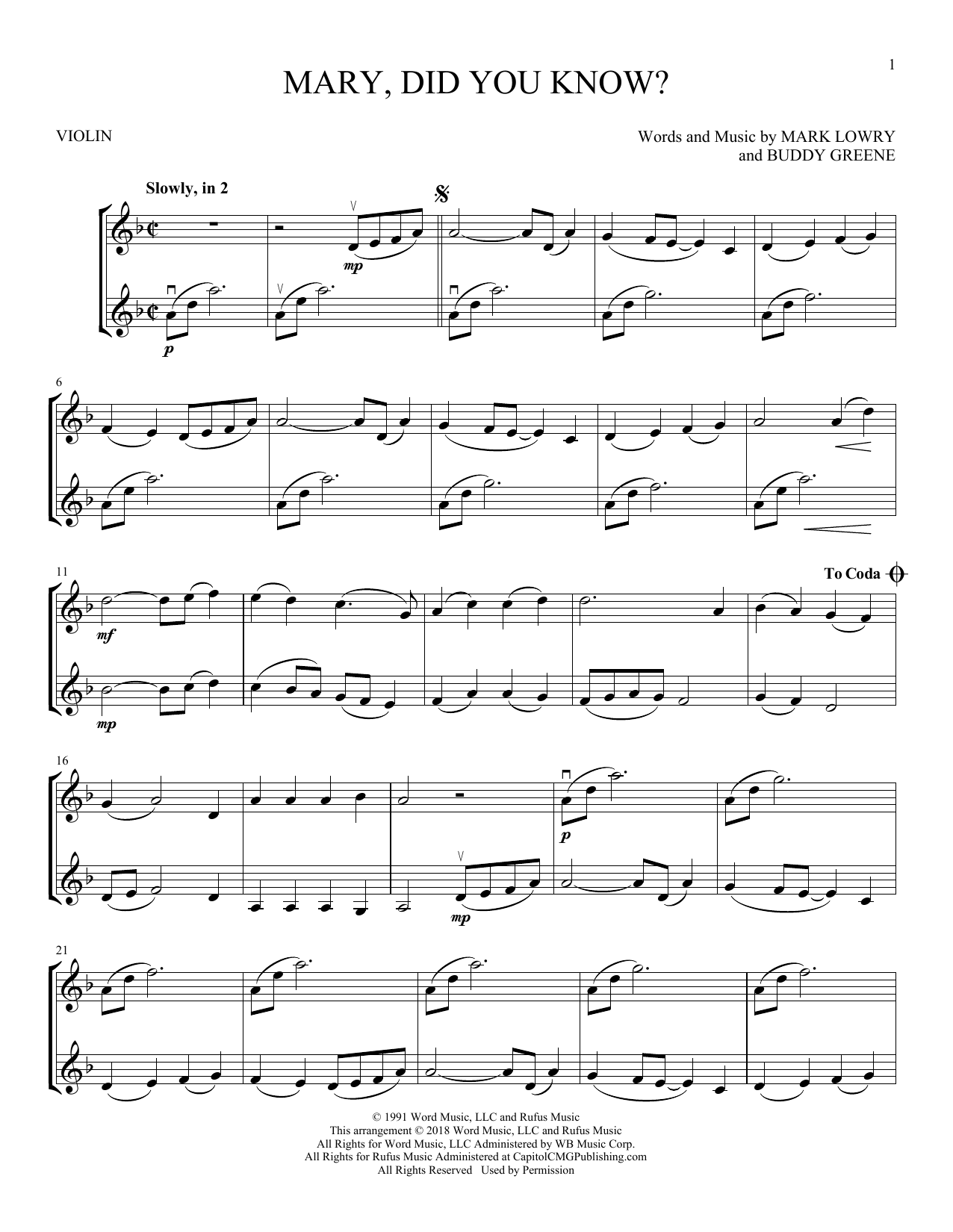 Mark Lowry Mary Did You Know Sheet Music And Chords Download 2 Page