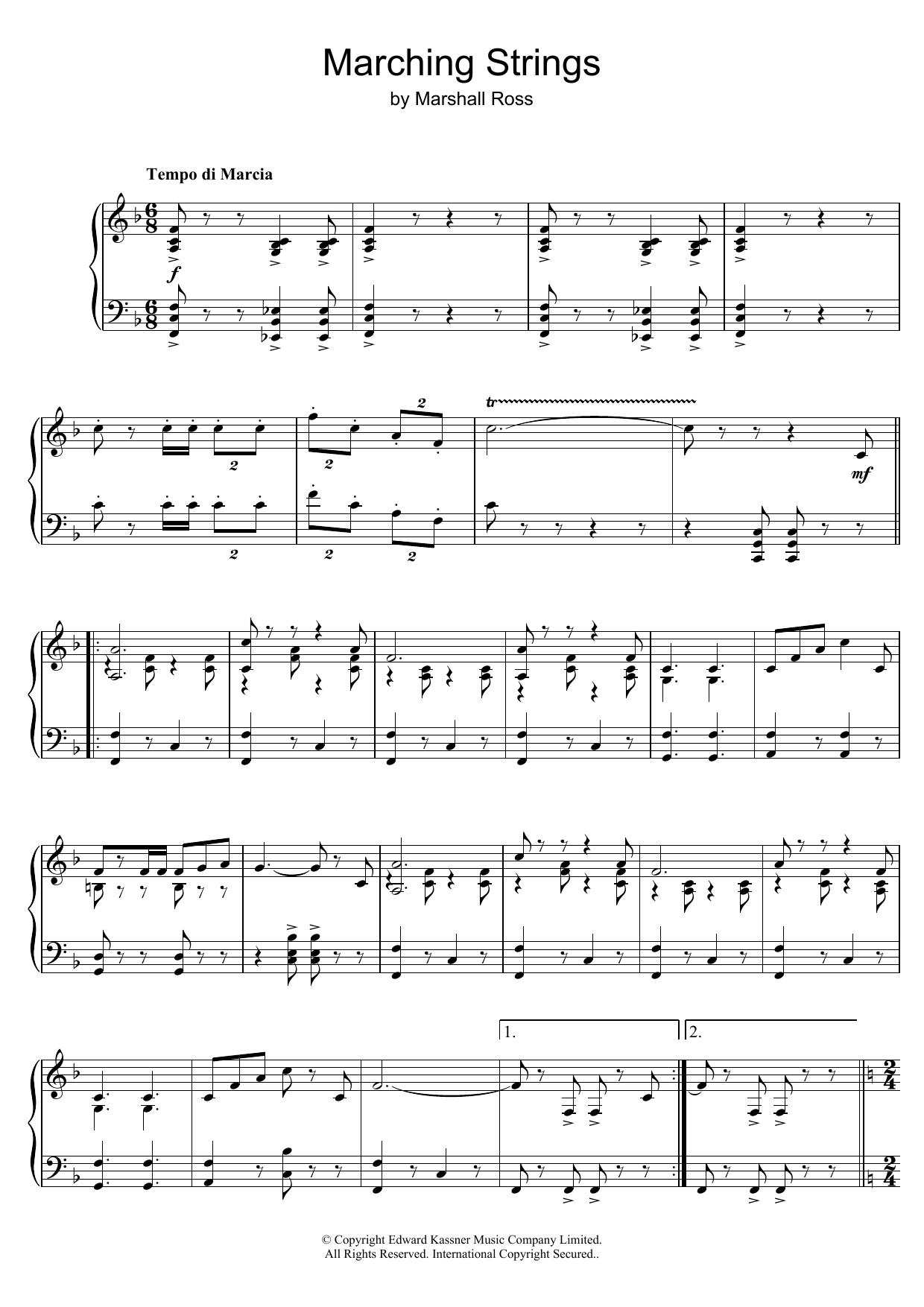 Download Marshall Ross Marching Strings Sheet Music and learn how to play Piano PDF digital score in minutes