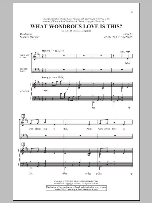 Download Marshall Thomason What Wondrous Love Is This? Sheet Music and learn how to play SATB PDF digital score in minutes