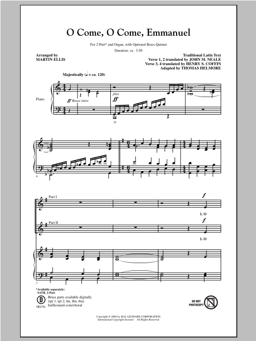 Download Traditional Carol O Come, O Come, Emmanuel (arr. Martin Ellis) Sheet Music and learn how to play SATB PDF digital score in minutes