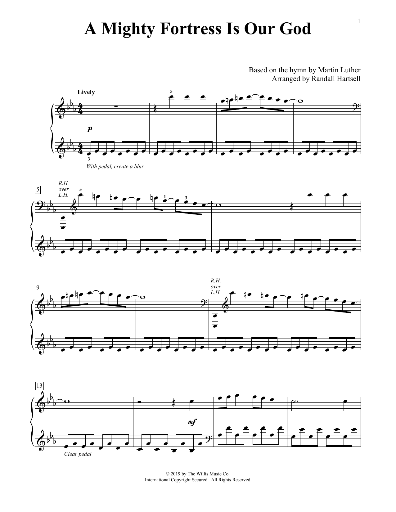 Download Martin Luther A Mighty Fortress Is Our God (arr. Randall Hartsell) Sheet Music and learn how to play Educational Piano PDF digital score in minutes