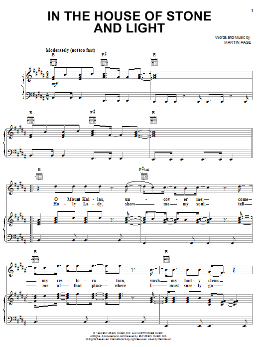 Download Martin Page Sheet Music and learn how to play Piano, Vocal & Guitar (Right-Hand Melody) PDF score in minutes