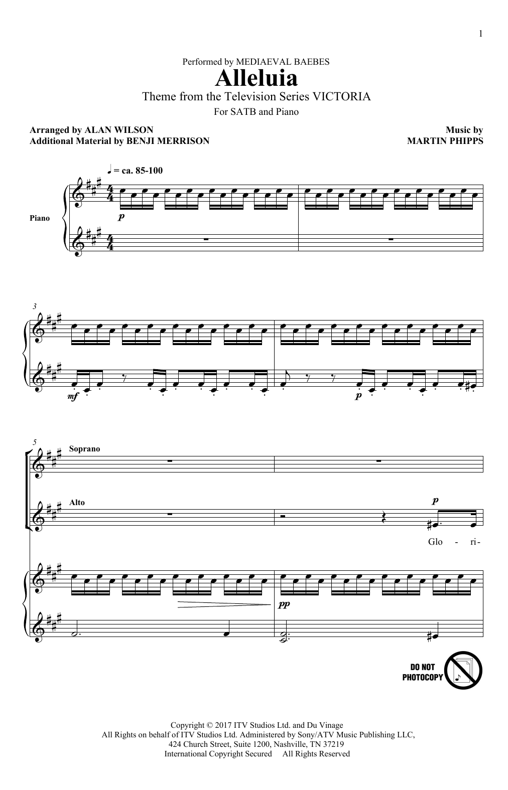 Download Martin Phipps Alleluia Sheet Music and learn how to play SATB PDF digital score in minutes