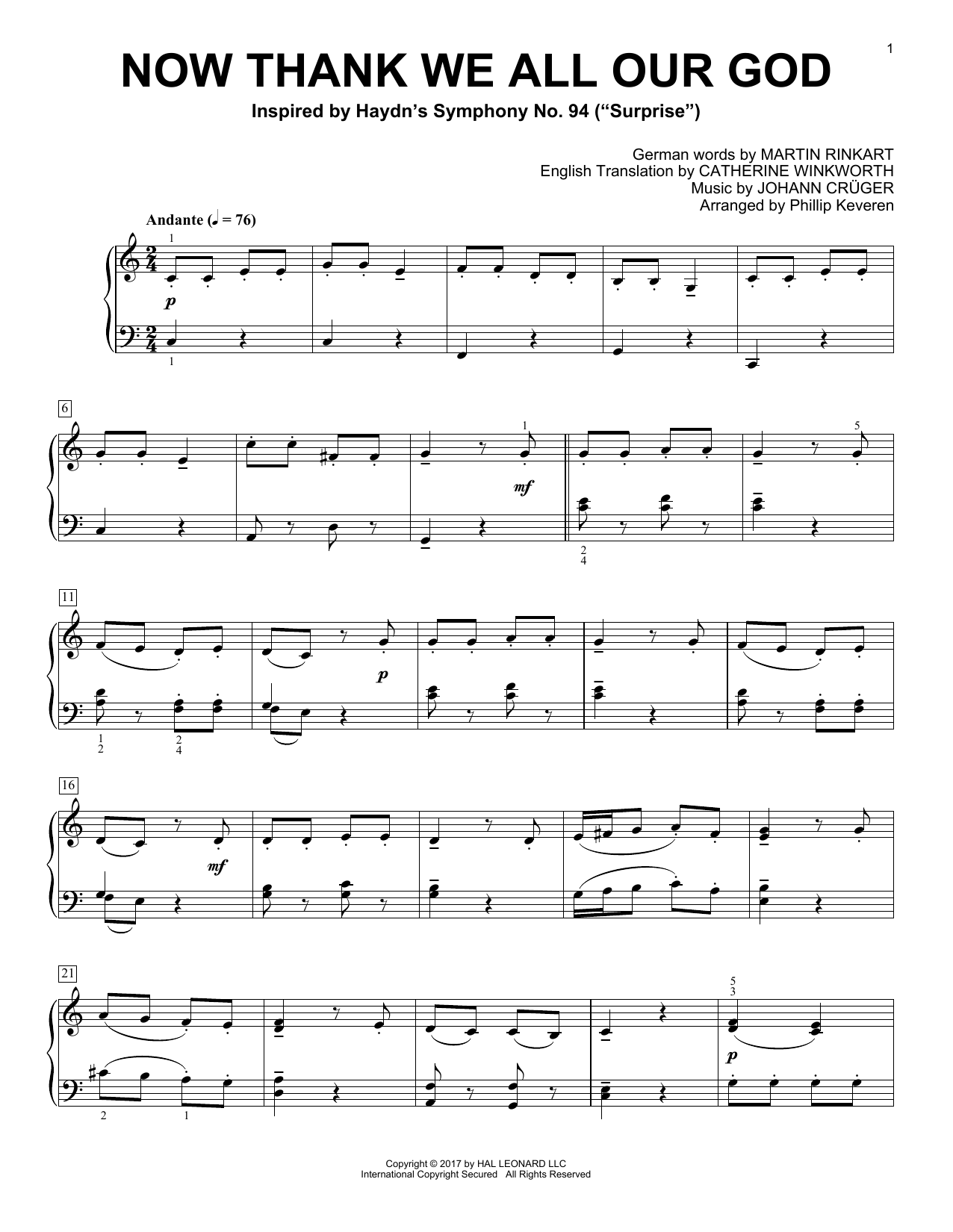 Download Phillip Keveren Now Thank We All Our God Sheet Music and learn how to play Piano PDF digital score in minutes