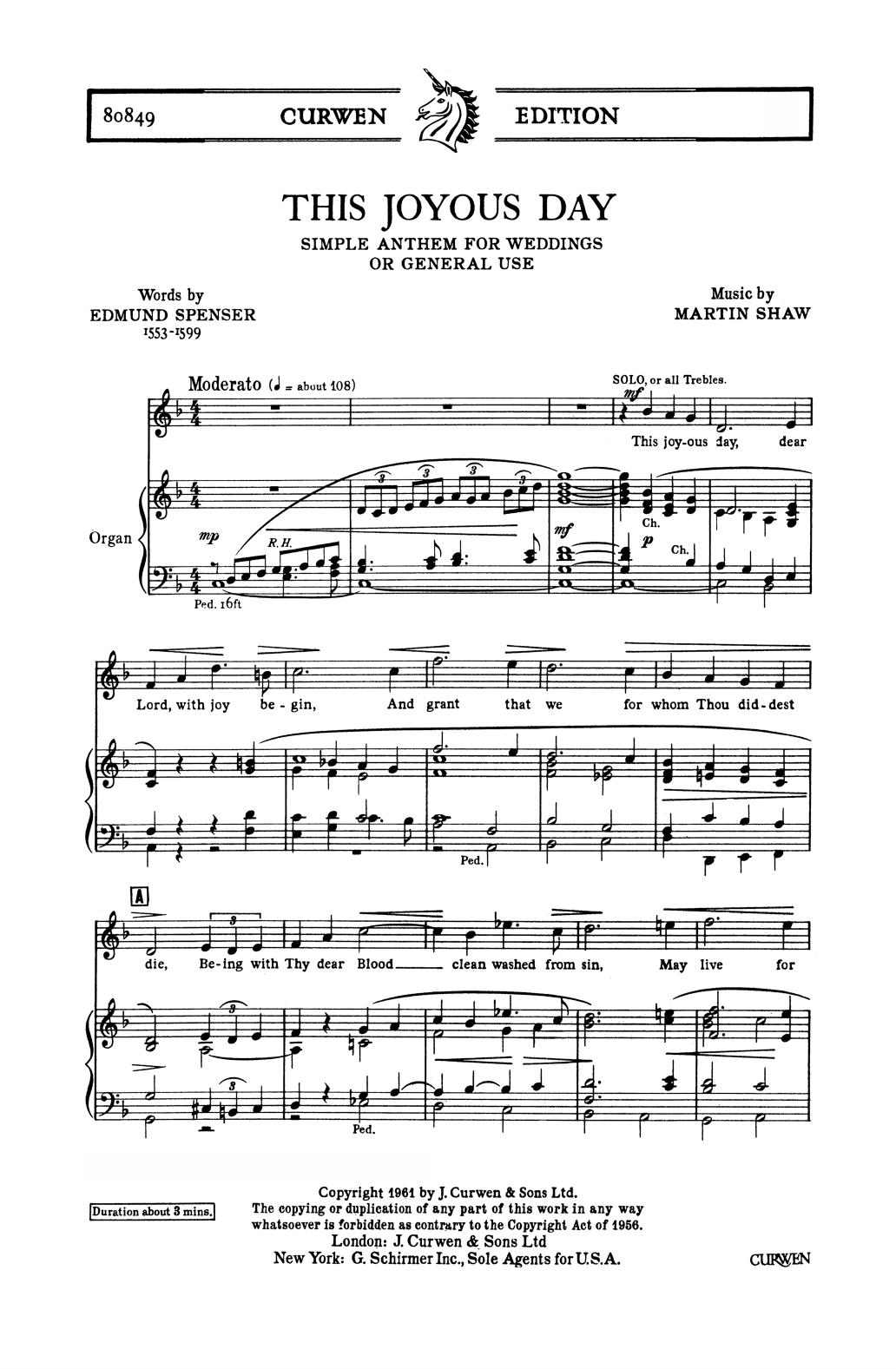 Download Martin Shaw This Joyous Day Sheet Music and learn how to play Choir PDF digital score in minutes