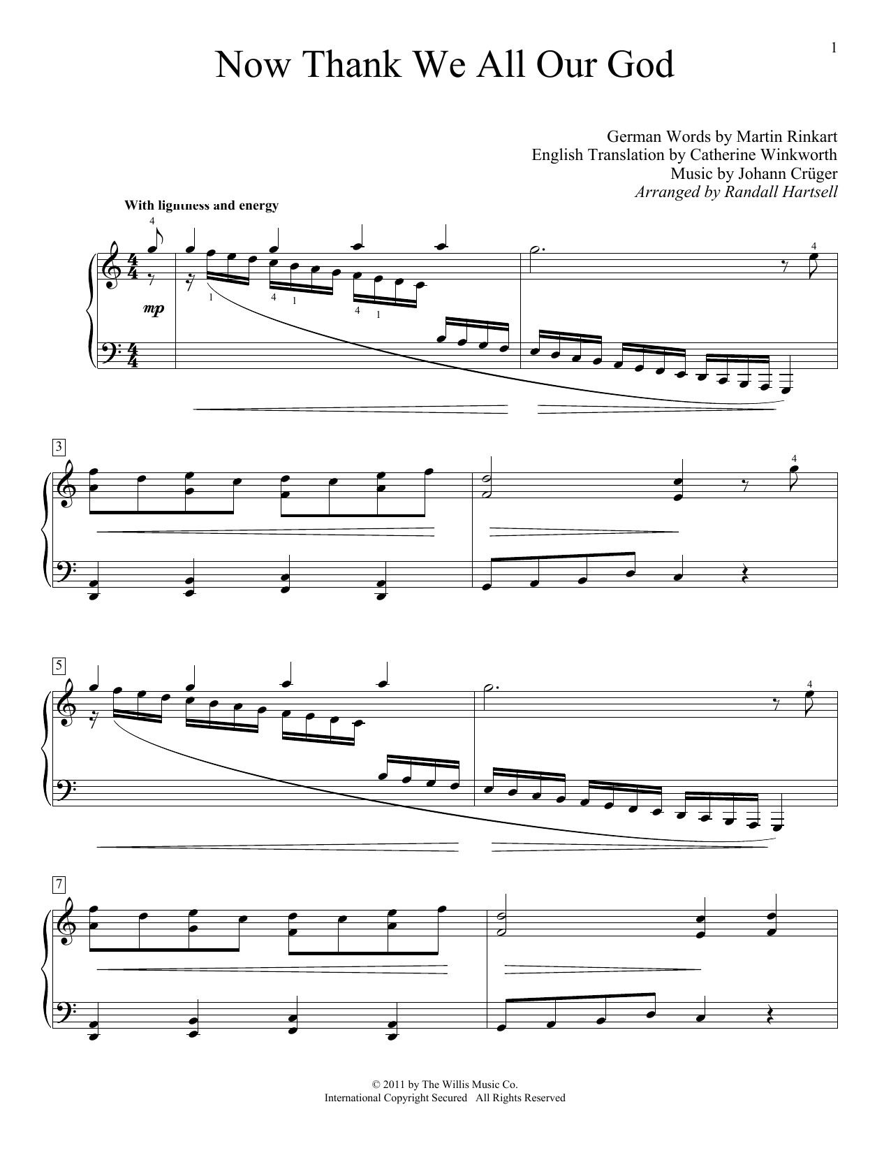 Martin rinkart now thank we all our god sheet music notes download
