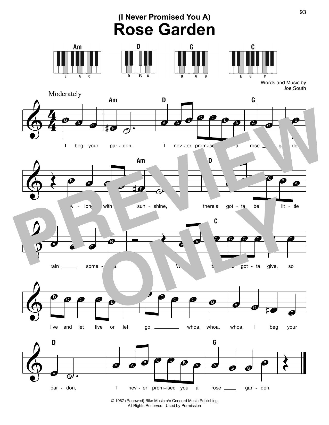 Download Martina McBride (I Never Promised You A) Rose Garden Sheet Music and learn how to play Super Easy Piano PDF digital score in minutes