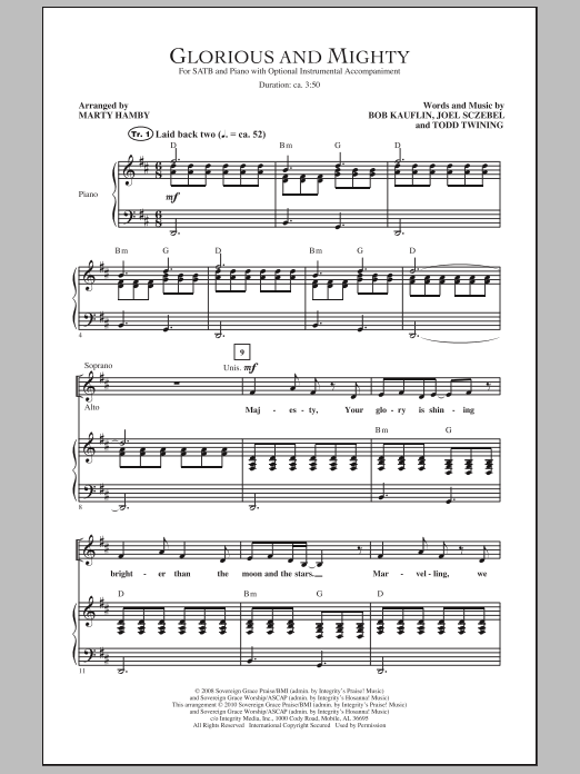Download Marty Hamby Glorious And Mighty Sheet Music and learn how to play SATB Choir PDF digital score in minutes