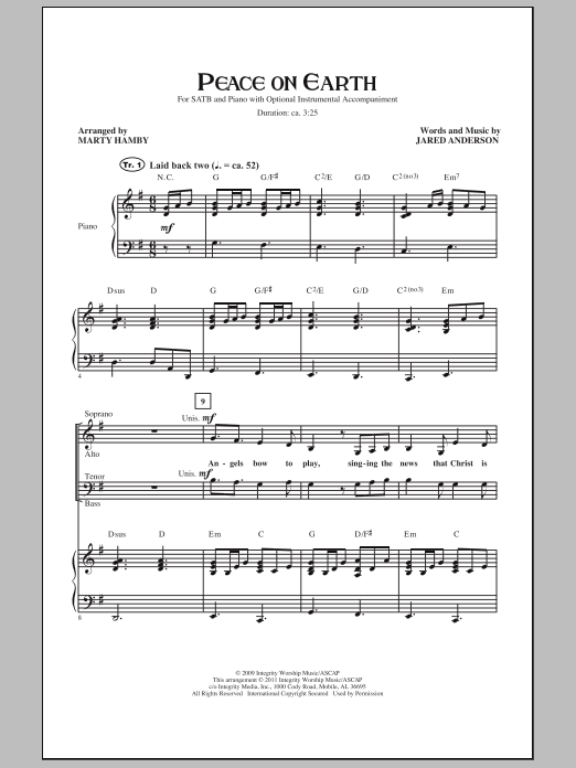 Download Marty Hamby Peace On Earth Sheet Music and learn how to play SATB PDF digital score in minutes