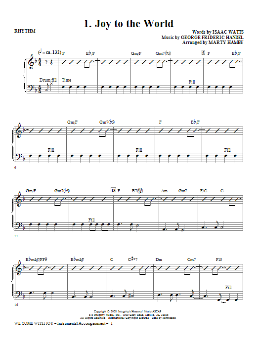 Download Marty Hamby We Come With Joy Orchestration - Rhythm Sheet Music and learn how to play Choir Instrumental Pak PDF digital score in minutes