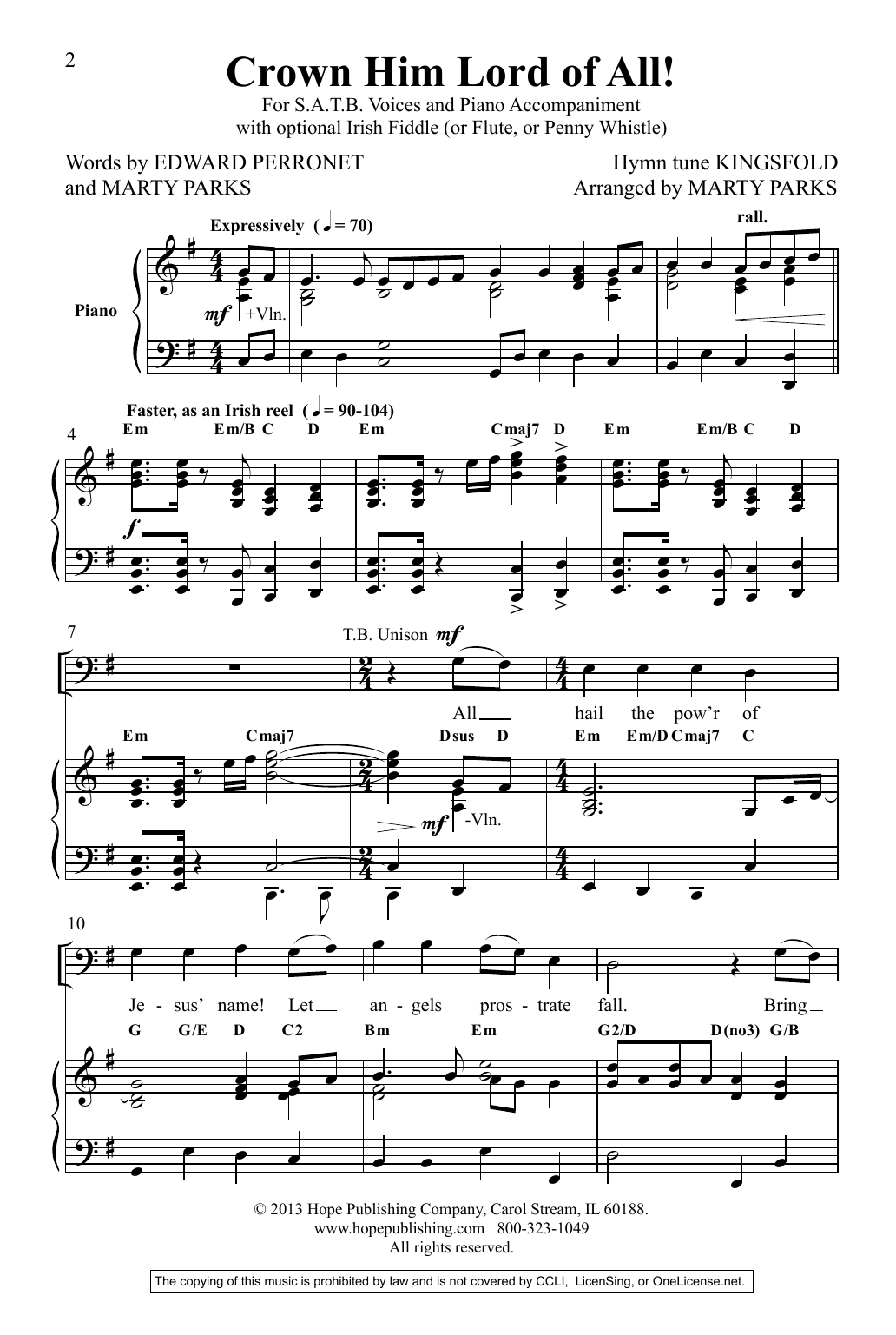 Download Marty Parks Crown Him Lord Of All! Sheet Music and learn how to play SAB Choir PDF digital score in minutes