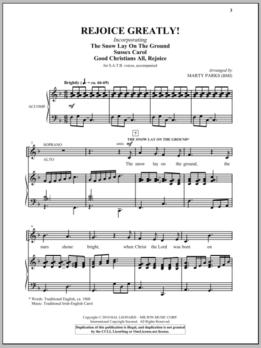 Download Marty Parks Rejoice Greatly! Sheet Music and learn how to play SATB Choir PDF digital score in minutes
