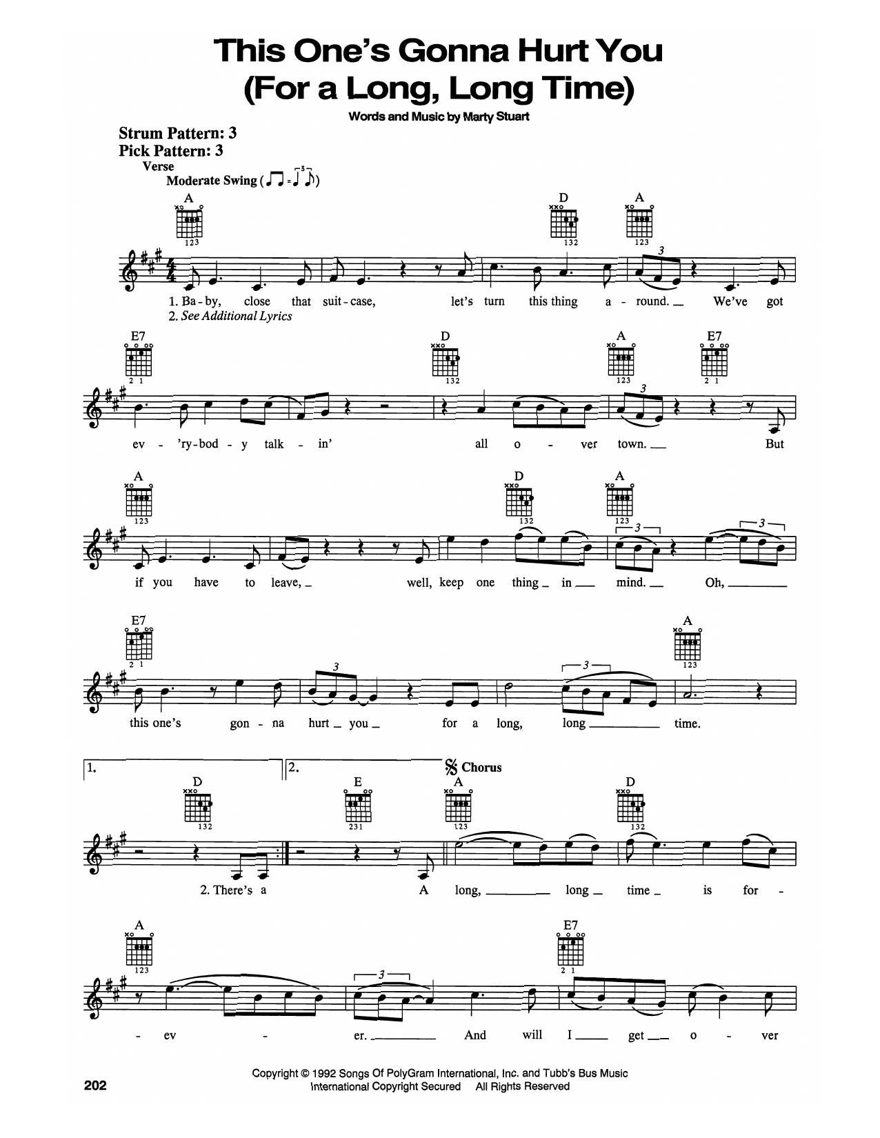 Download Marty Stuart and Travis Tritt This One's Gonna Hurt You (For A Long, Long Time) Sheet Music and learn how to play Easy Guitar PDF digital score in minutes