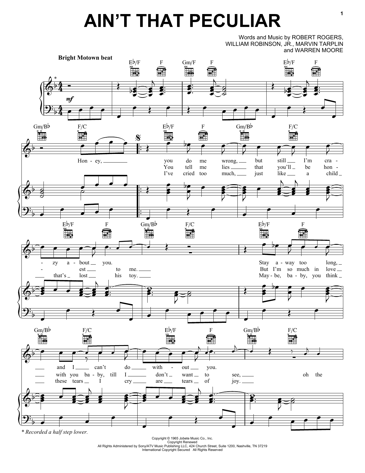 Download Marvin Gaye Ain't That Peculiar Sheet Music and learn how to play Real Book – Melody & Chords PDF digital score in minutes