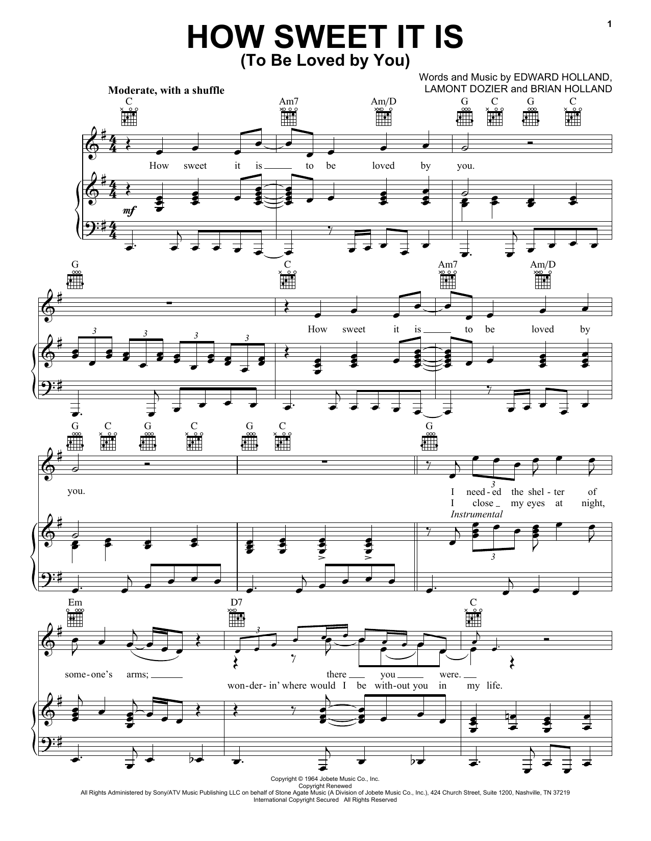 Download Marvin Gaye How Sweet It Is (To Be Loved By You) Sheet Music and learn how to play Easy Guitar PDF digital score in minutes