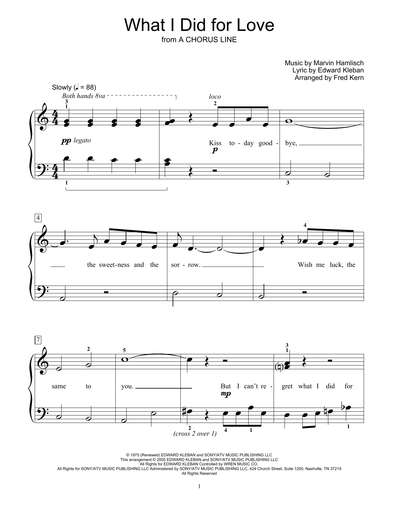 Download Marvin Hamlisch What I Did For Love (from 'A Chorus Line') Sheet Music and learn how to play Easy Piano PDF digital score in minutes
