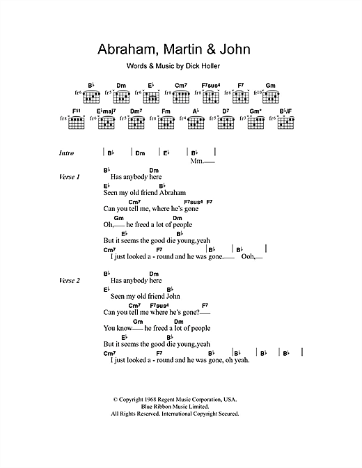 Download Marvin Gaye Abraham, Martin & John Sheet Music and learn how to play Lyrics & Chords PDF digital score in minutes