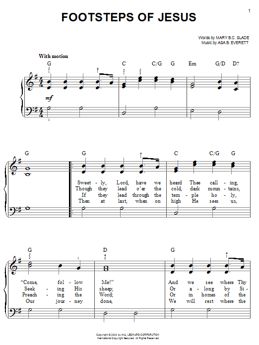 Download Mary B.C. Slade Footsteps Of Jesus Sheet Music and learn how to play Ukulele PDF digital score in minutes