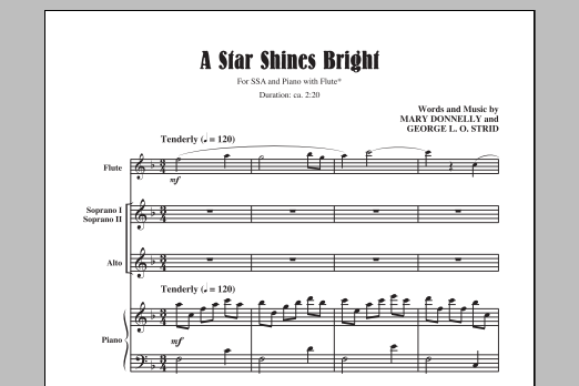 Download Mary Donnelly A Star Shines Bright Sheet Music and learn how to play SSA PDF digital score in minutes