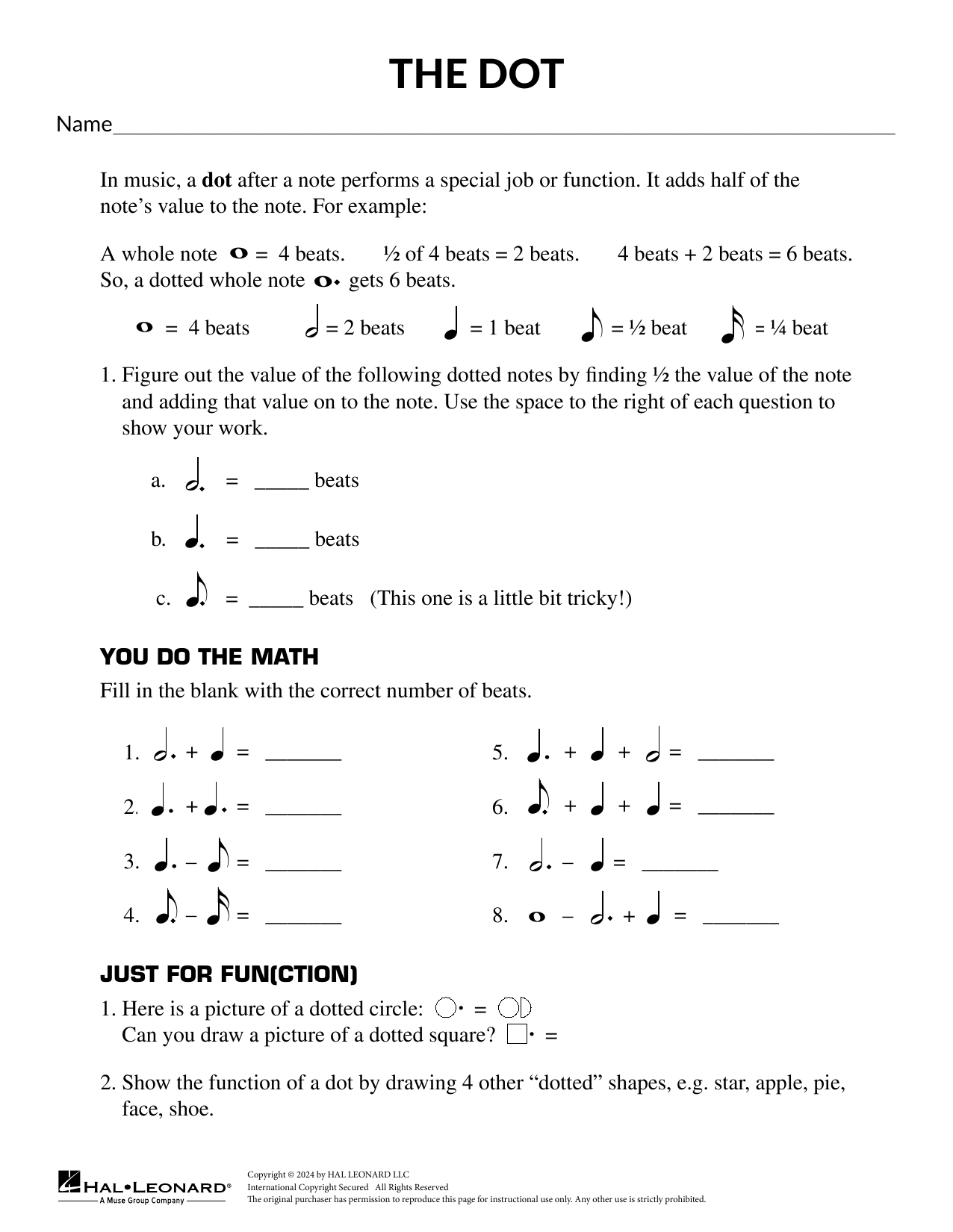 Download Mary Donnelly Dotted Notes Sheet Music and learn how to play Theory Worksheet PDF digital score in minutes