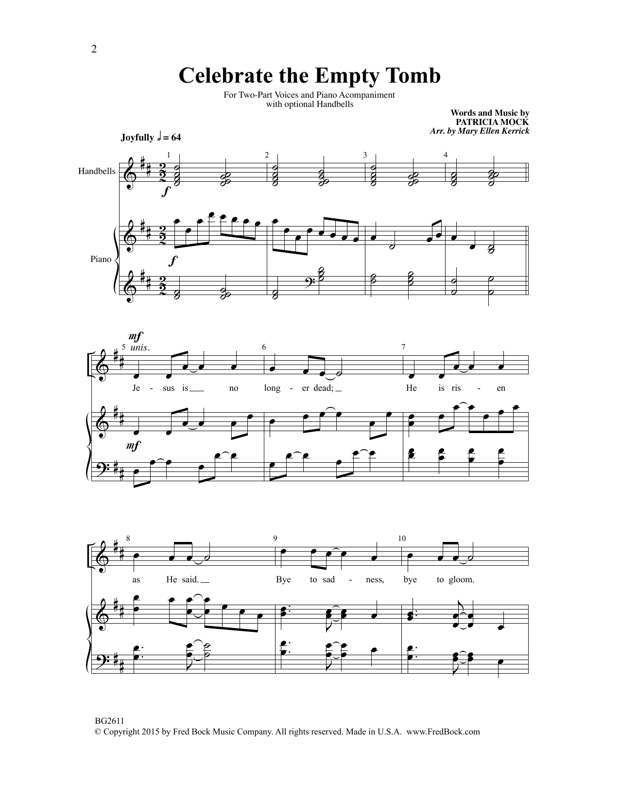 Download Mary Ellen Kerrick Celebrate the Empty Tomb Sheet Music and learn how to play 2-Part Choir PDF digital score in minutes