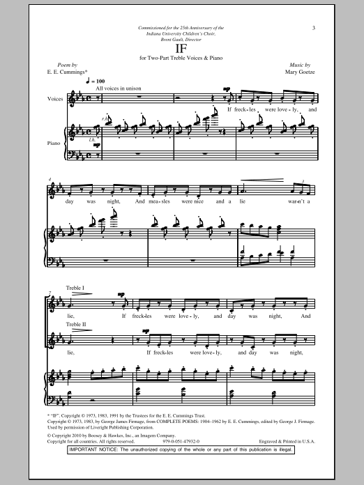 Download Mary Goetze If Sheet Music and learn how to play 2-Part Choir PDF digital score in minutes