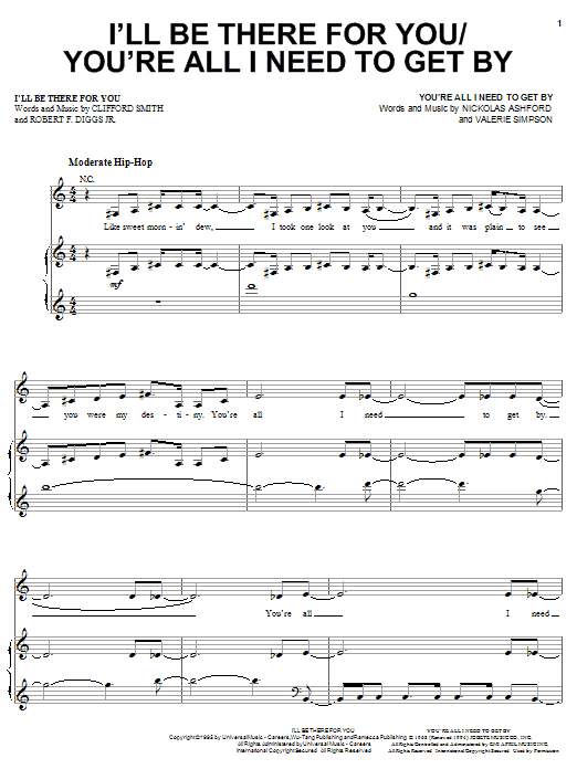 Download Mary J. Blige I'll Be There For You Sheet Music and learn how to play Piano, Vocal & Guitar (Right-Hand Melody) PDF digital score in minutes
