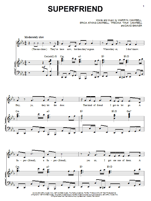 Download Mary Mary Superfriend Sheet Music and learn how to play Piano, Vocal & Guitar (Right-Hand Melody) PDF digital score in minutes