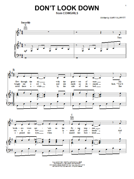 Download Mary Murfitt Don't Look Down Sheet Music and learn how to play Piano, Vocal & Guitar (Right-Hand Melody) PDF digital score in minutes