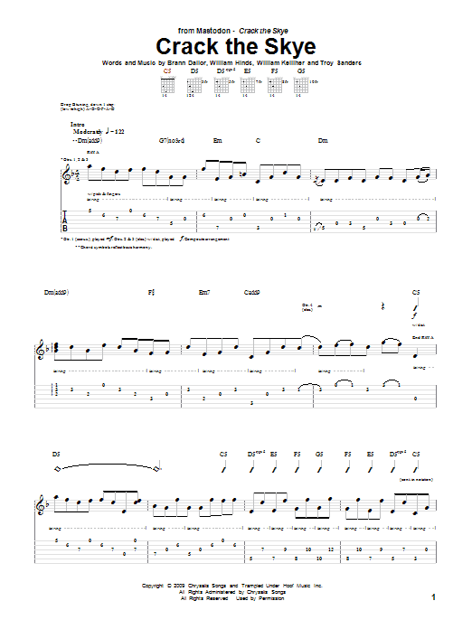 Download Mastodon Crack The Skye Sheet Music and learn how to play Bass Guitar Tab PDF digital score in minutes