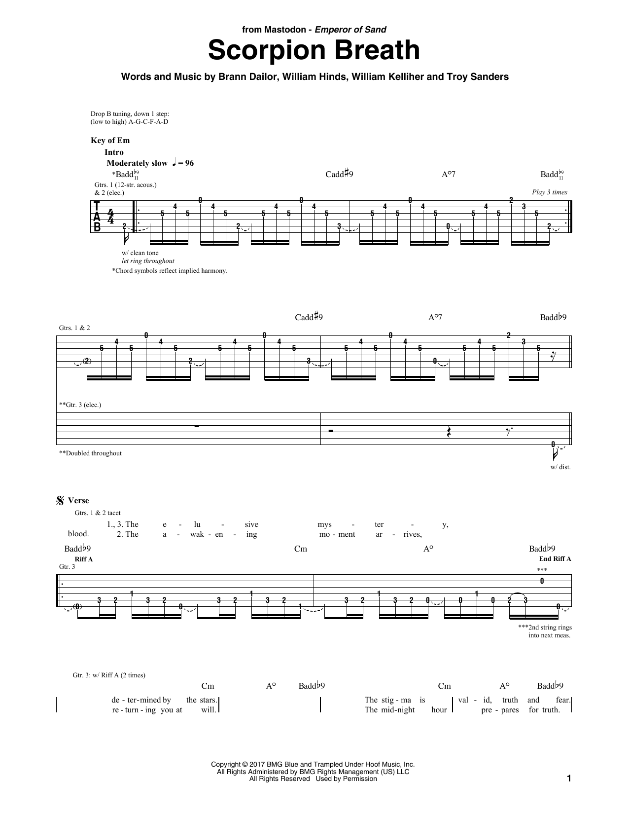 Download Mastodon Scorpion Breath Sheet Music and learn how to play Guitar Tab PDF digital score in minutes