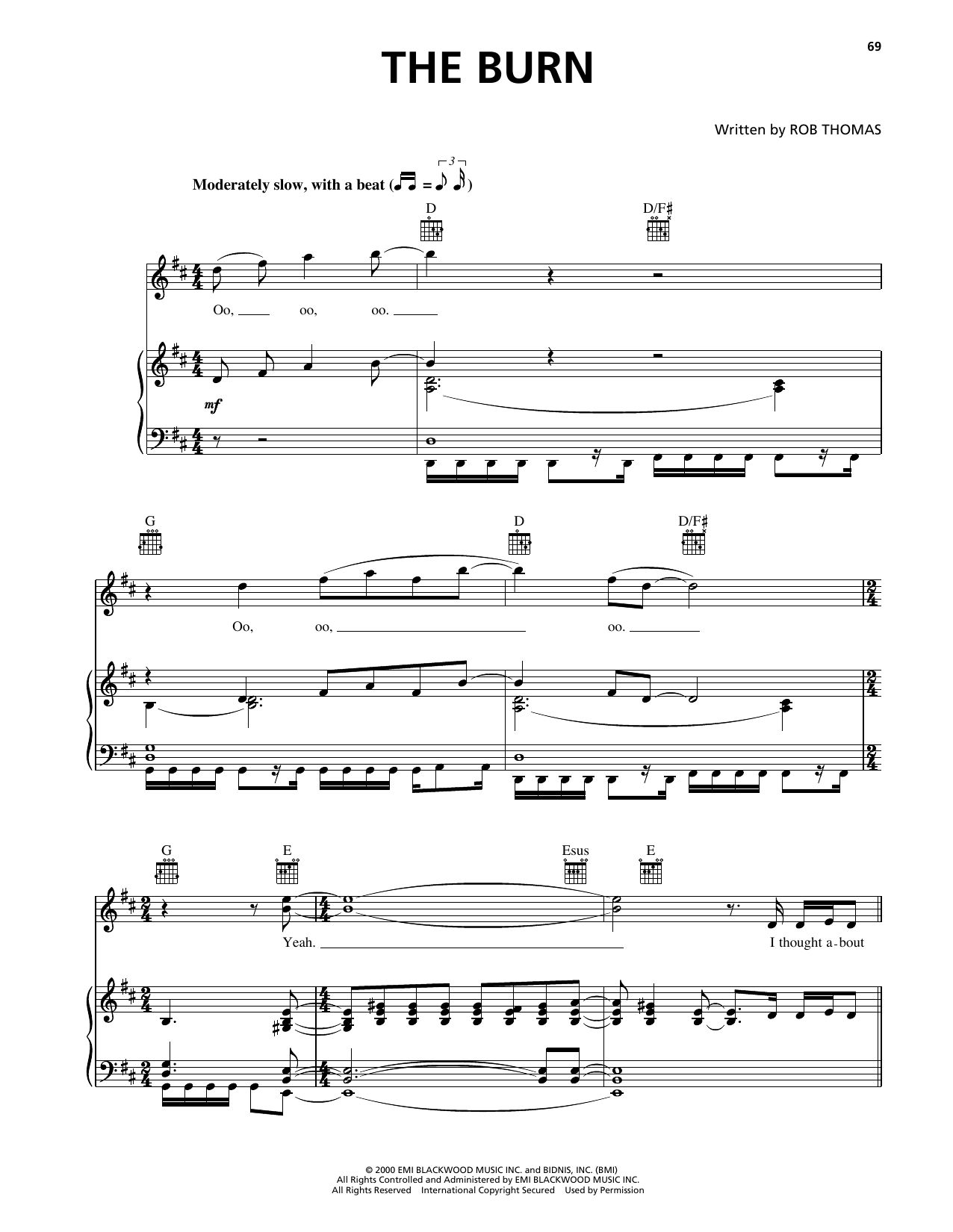 Download Matchbox Twenty The Burn Sheet Music and learn how to play Piano, Vocal & Guitar Chords (Right-Hand Melody) PDF digital score in minutes