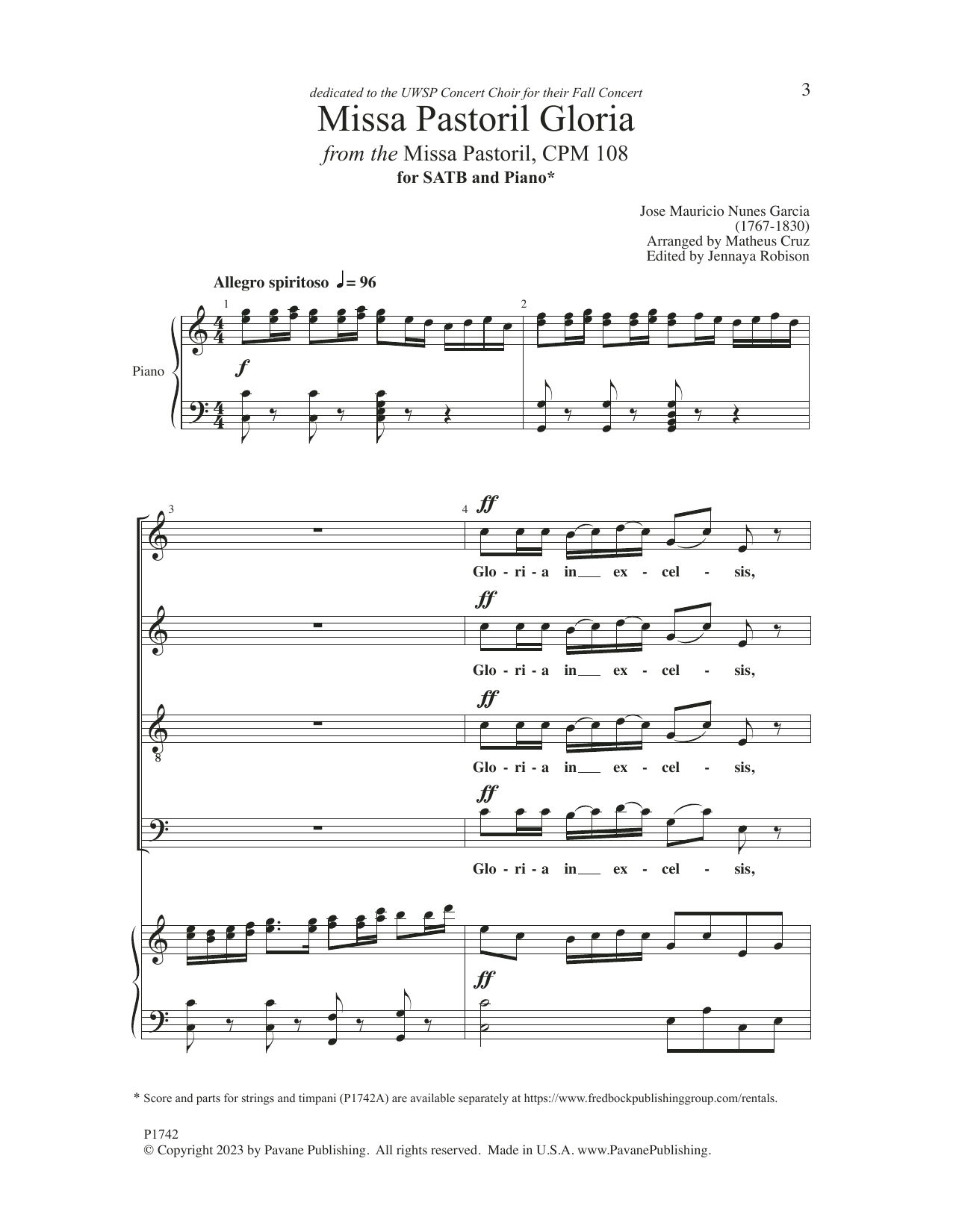 Download Matheus Cruz Missa Gloria Pastoril (from the Missa Pastoril, CPM 108) Sheet Music and learn how to play SATB Choir PDF digital score in minutes