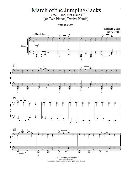 Download Mathilde Bilbro March Of The Jumping-Jacks Sheet Music and learn how to play Piano Duet PDF digital score in minutes