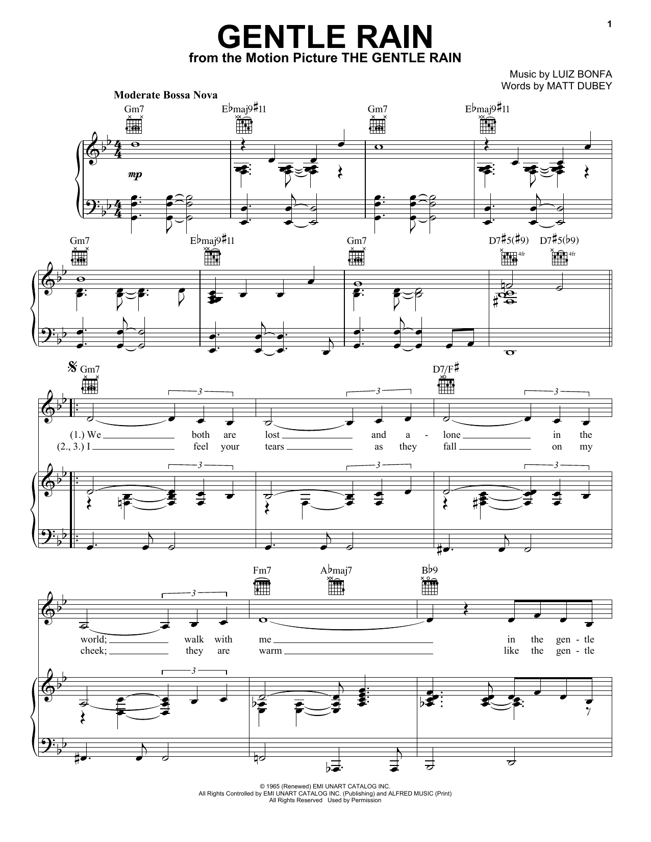 Download Matt Dubey Gentle Rain Sheet Music and learn how to play Very Easy Piano PDF digital score in minutes