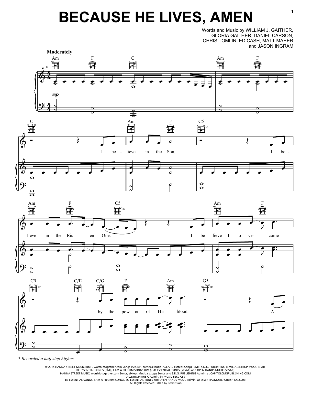 Download Matt Maher Because He Lives, Amen Sheet Music and learn how to play Trumpet Solo PDF digital score in minutes