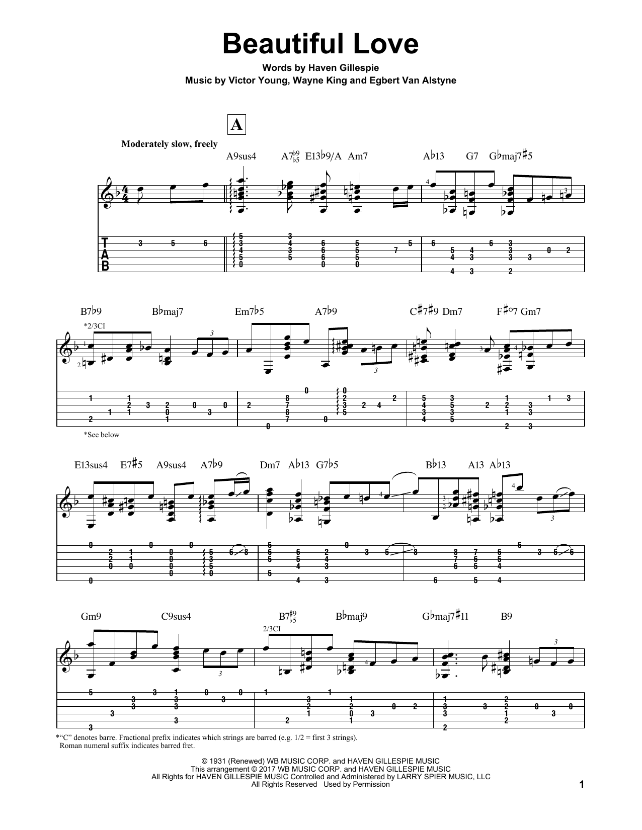 Download Matt Otten Beautiful Love Sheet Music and learn how to play Guitar Tab PDF digital score in minutes
