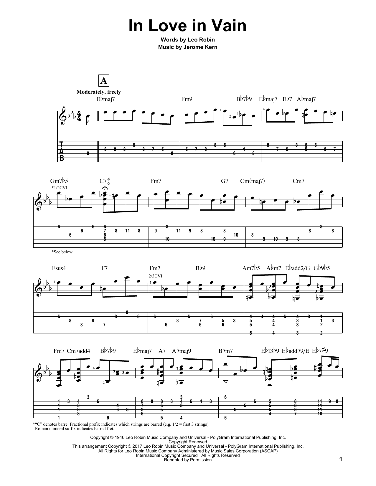 Download Matt Otten In Love In Vain Sheet Music and learn how to play Guitar Tab PDF digital score in minutes