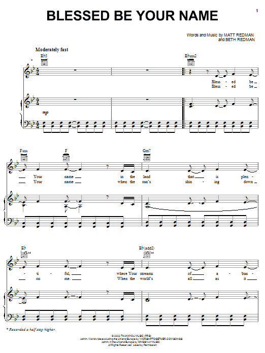 Download Matt Redman Blessed Be Your Name Sheet Music and learn how to play Ukulele PDF digital score in minutes