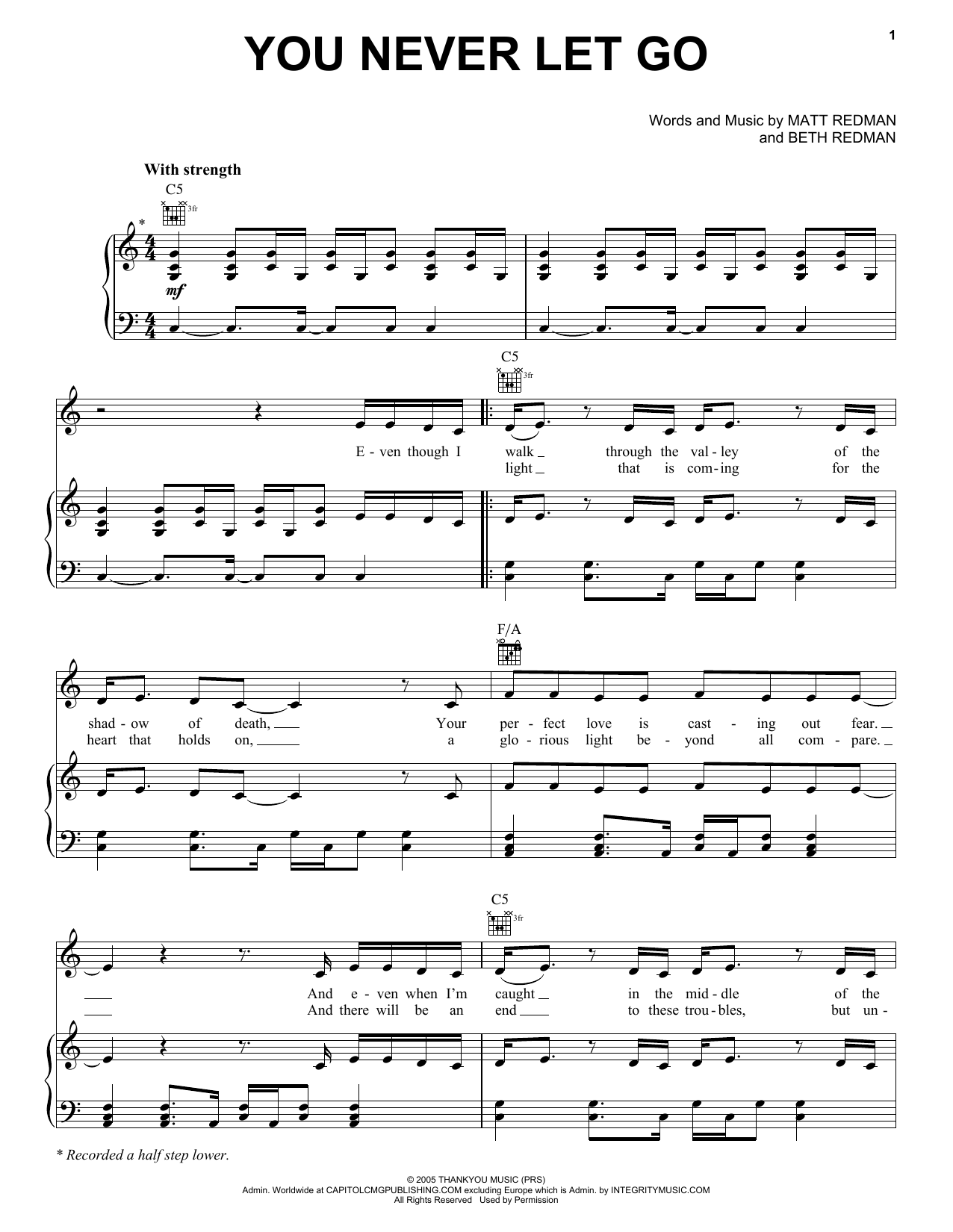 Download Matt Redman You Never Let Go Sheet Music and learn how to play Ukulele PDF digital score in minutes