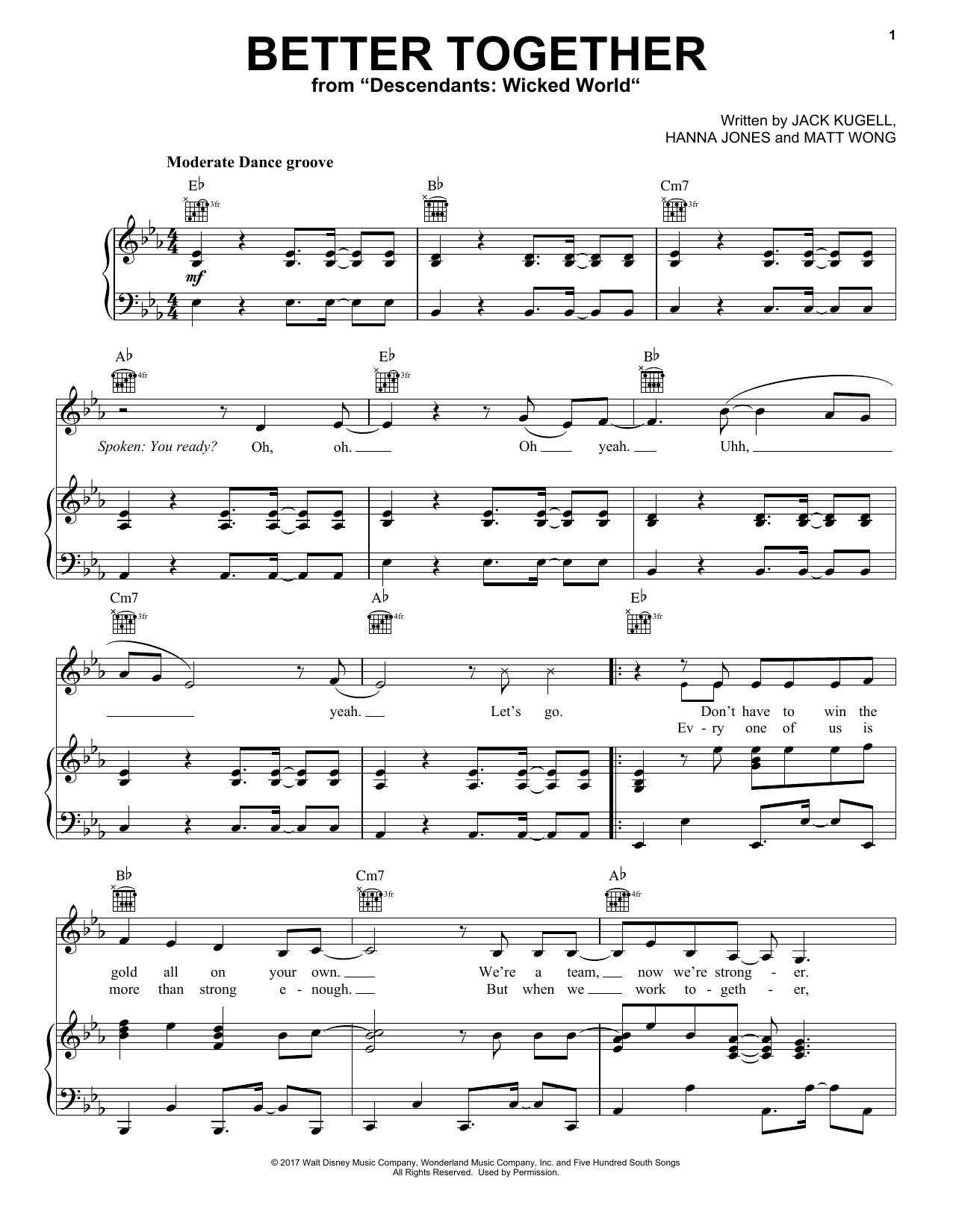 Download Matt Wong Better Together Sheet Music and learn how to play Piano, Vocal & Guitar (Right-Hand Melody) PDF digital score in minutes
