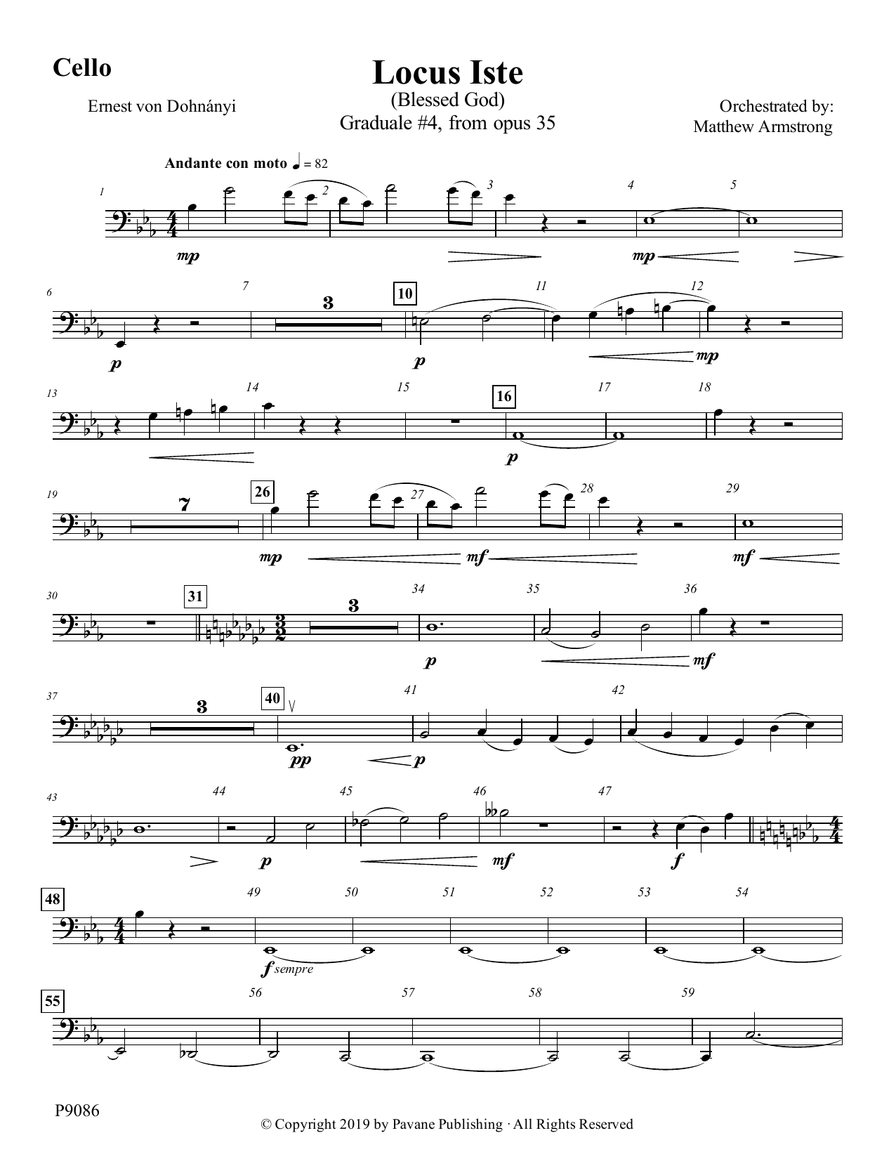 Download Matthew Armstrong Locus Iste - Cello Sheet Music and learn how to play Choir Instrumental Pak PDF digital score in minutes