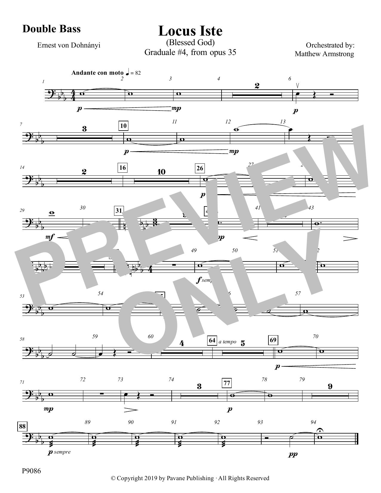 Download Matthew Armstrong Locus Iste - Double Bass Sheet Music and learn how to play Choir Instrumental Pak PDF digital score in minutes