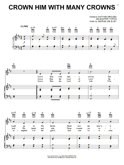 Download Matthew Bridges Crown Him With Many Crowns Sheet Music and learn how to play Guitar Tab PDF digital score in minutes