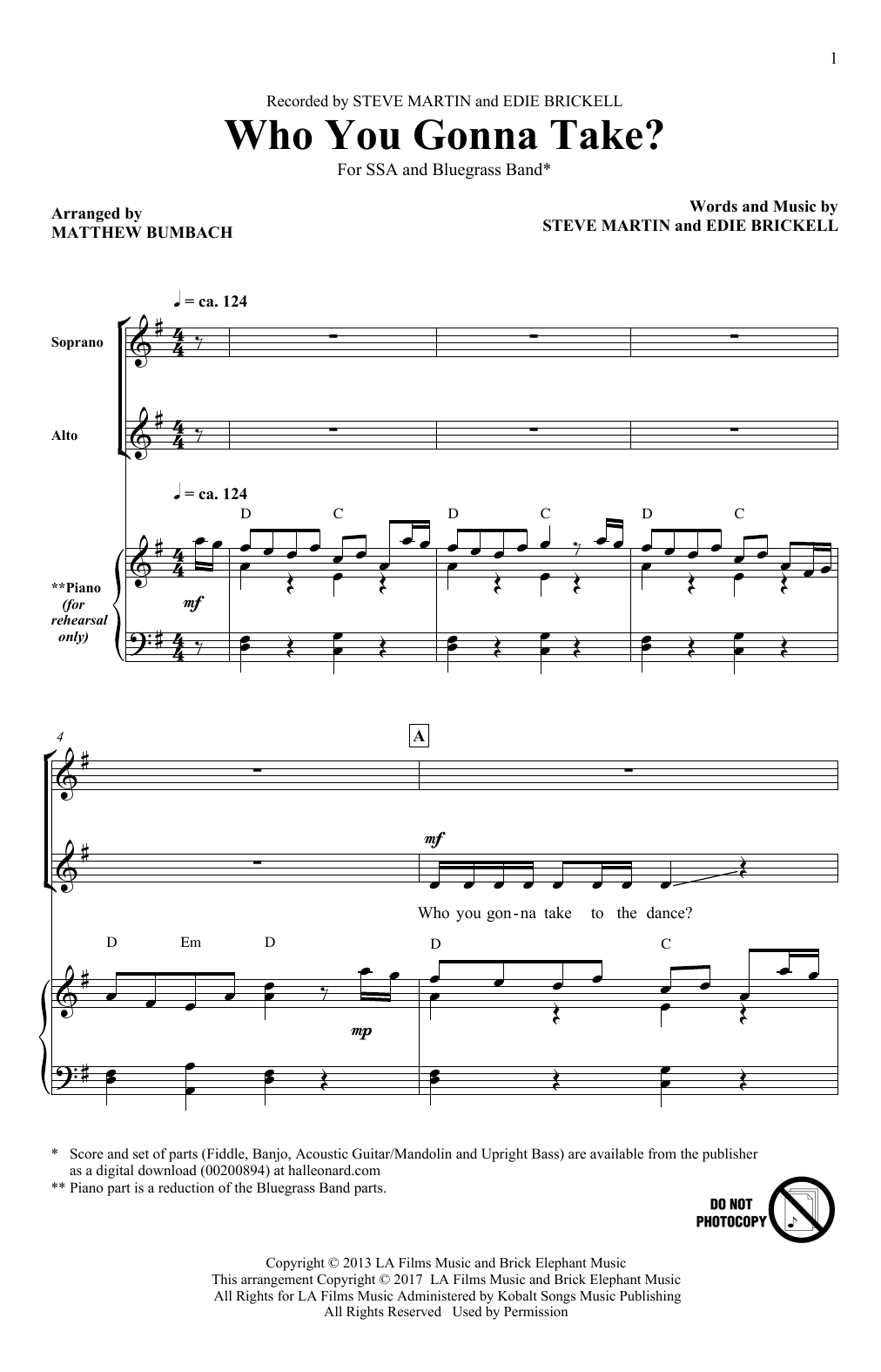 Download Matthew Bumbach Who You Gonna Take? Sheet Music and learn how to play SSA PDF digital score in minutes