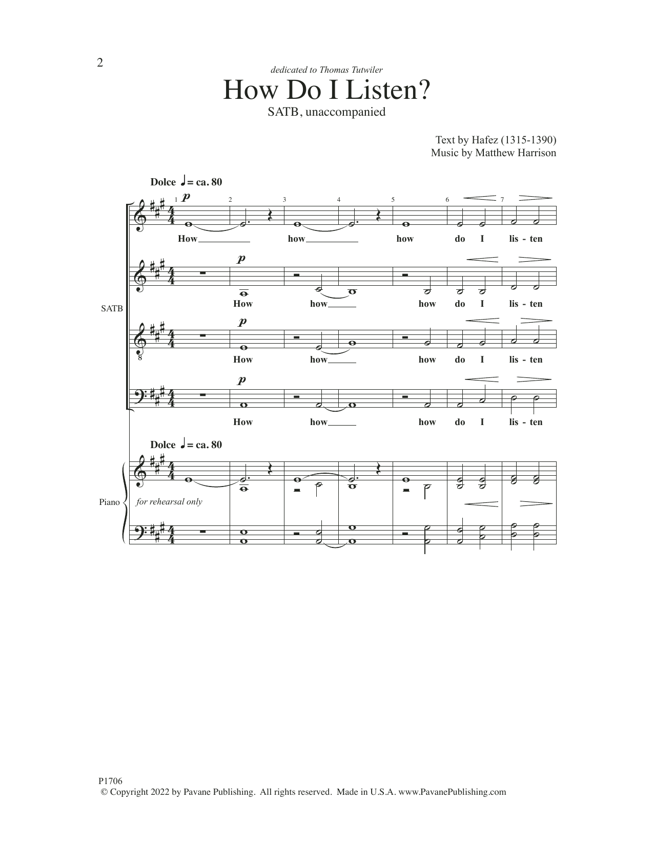 Download Matthew Harrison How Do I Listen? Sheet Music and learn how to play SATB Choir PDF digital score in minutes
