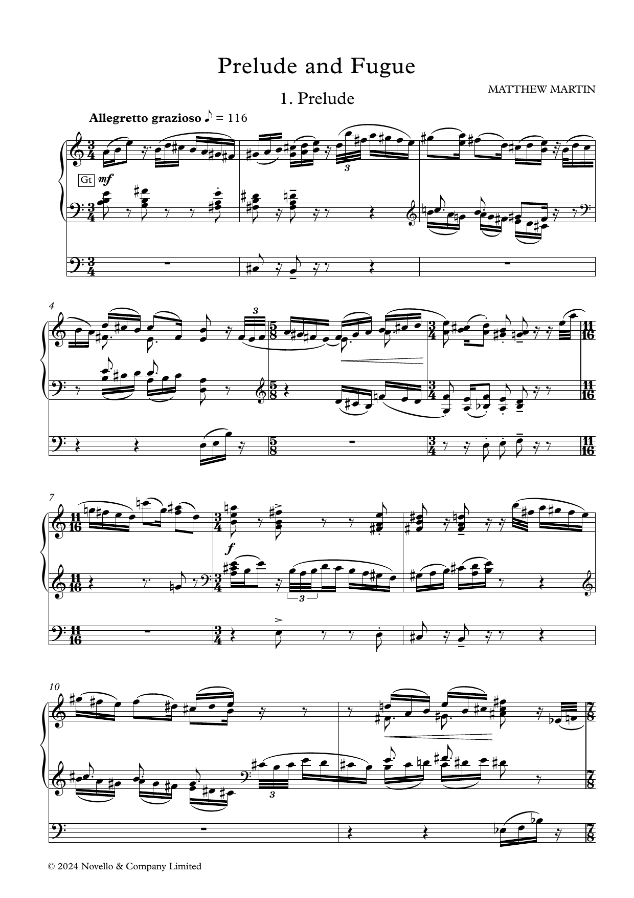 Download Matthew Martin Prelude and Fugue Sheet Music and learn how to play Organ PDF digital score in minutes