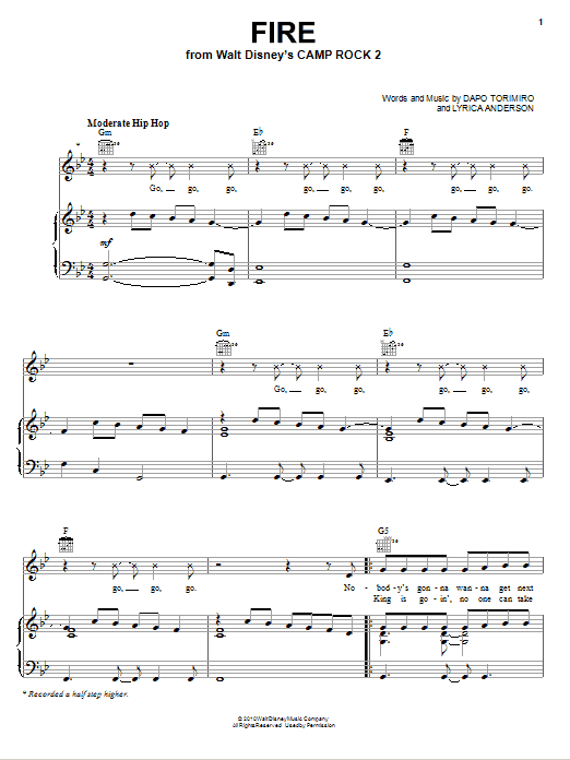 Download Matthew Mdot Finley Fire Sheet Music and learn how to play Piano, Vocal & Guitar (Right-Hand Melody) PDF digital score in minutes