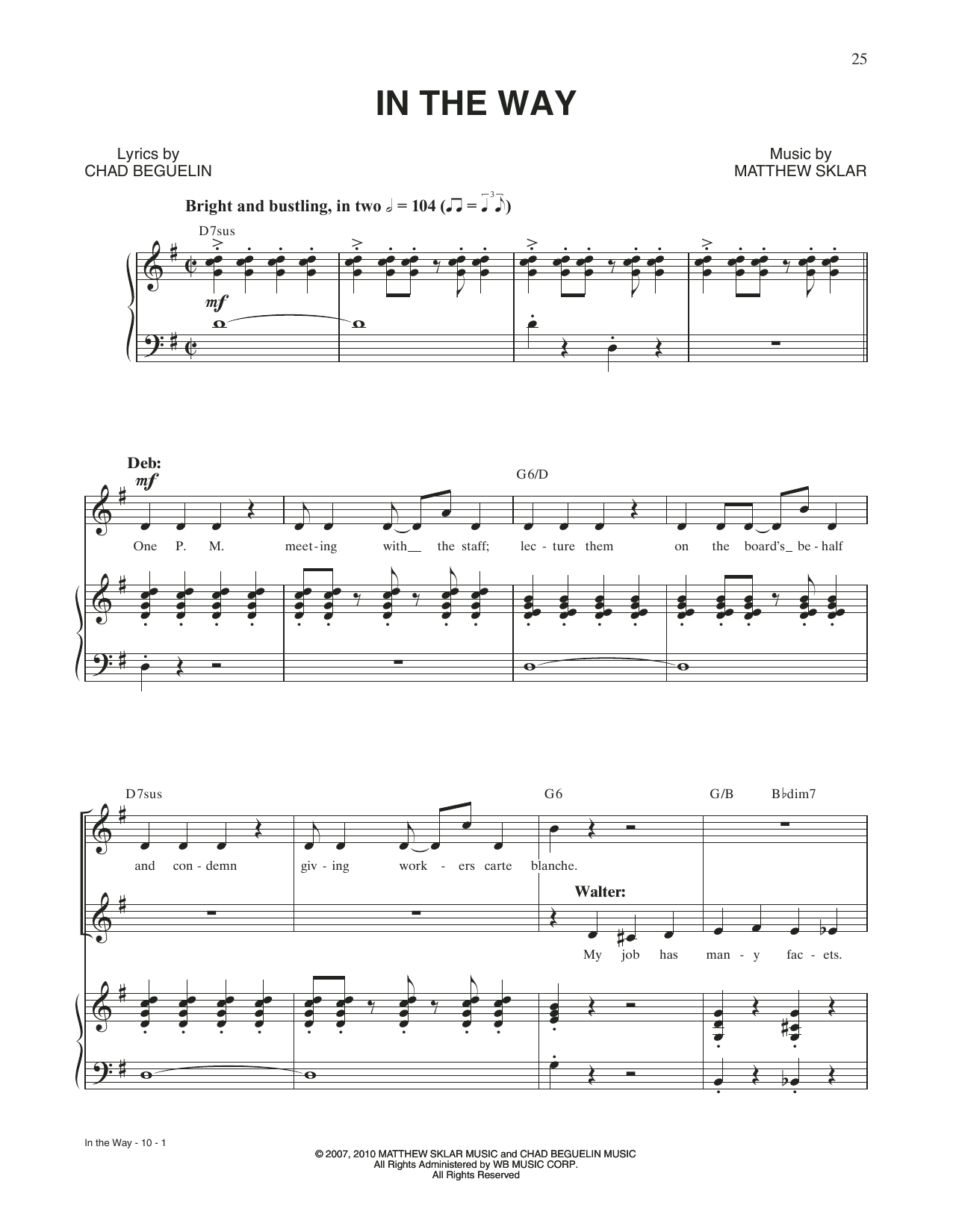 Download Matthew Sklar & Chad Beguelin In The Way (from Elf: The Musical) Sheet Music and learn how to play Piano & Vocal PDF digital score in minutes